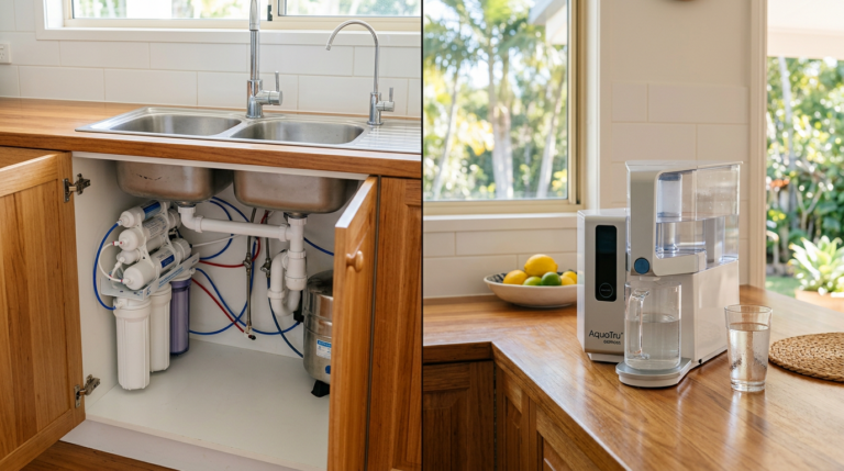 Under-sink RO vs countertop RO Australia - kitchen comparison