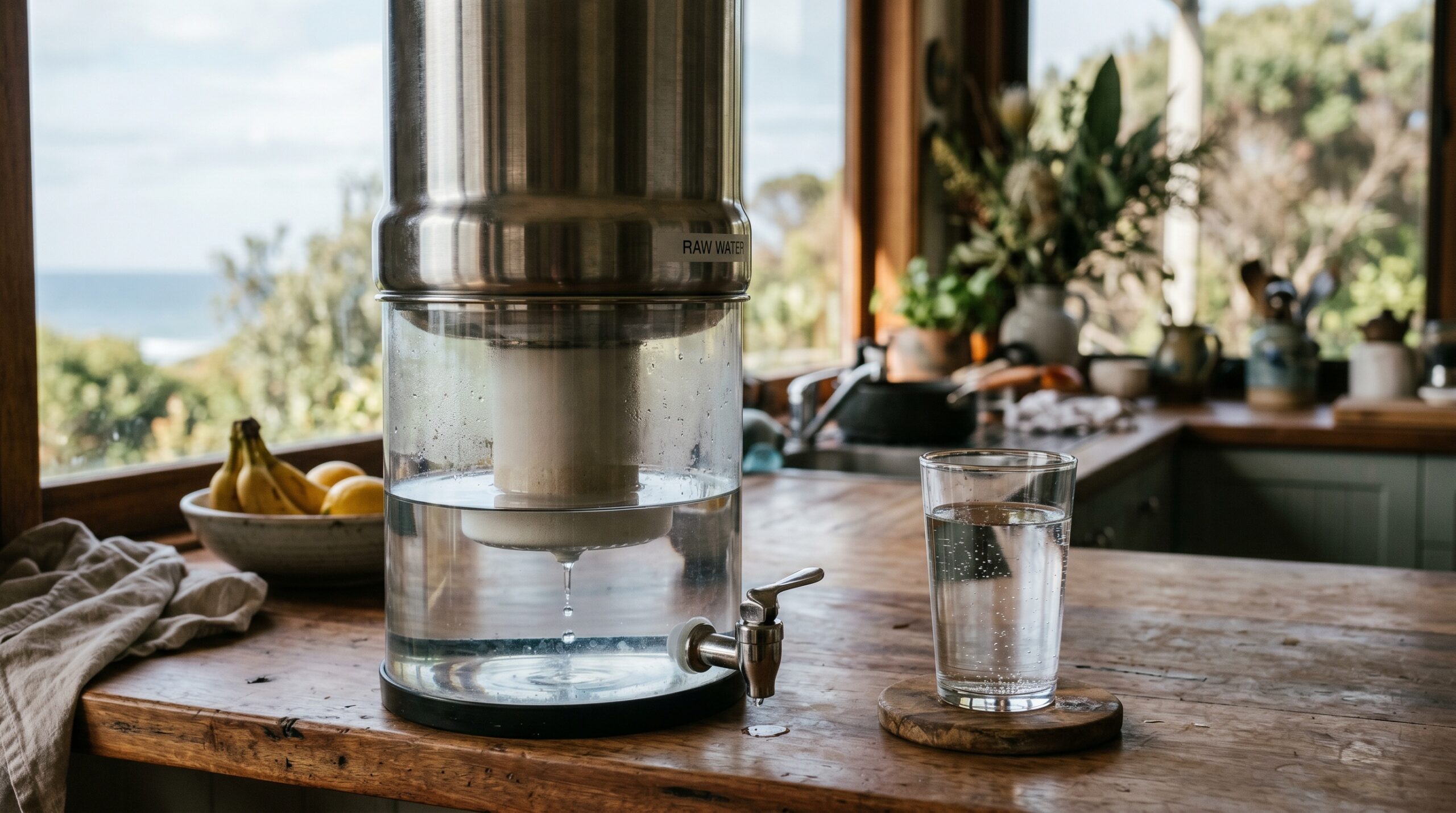 Best Gravity Water Filter Australia 2026: No Plumbing, No Power, Tested -- Clean and Native