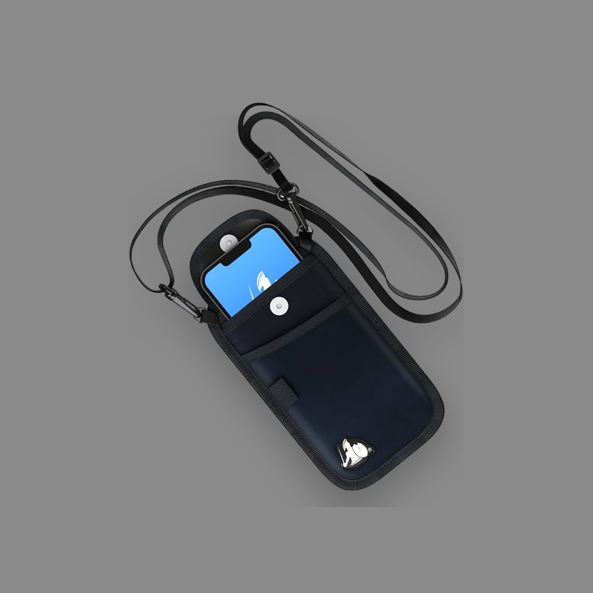DefenderShield Universal Pouch -- shielded EMF protection pouch with lanyard and transparent screen window