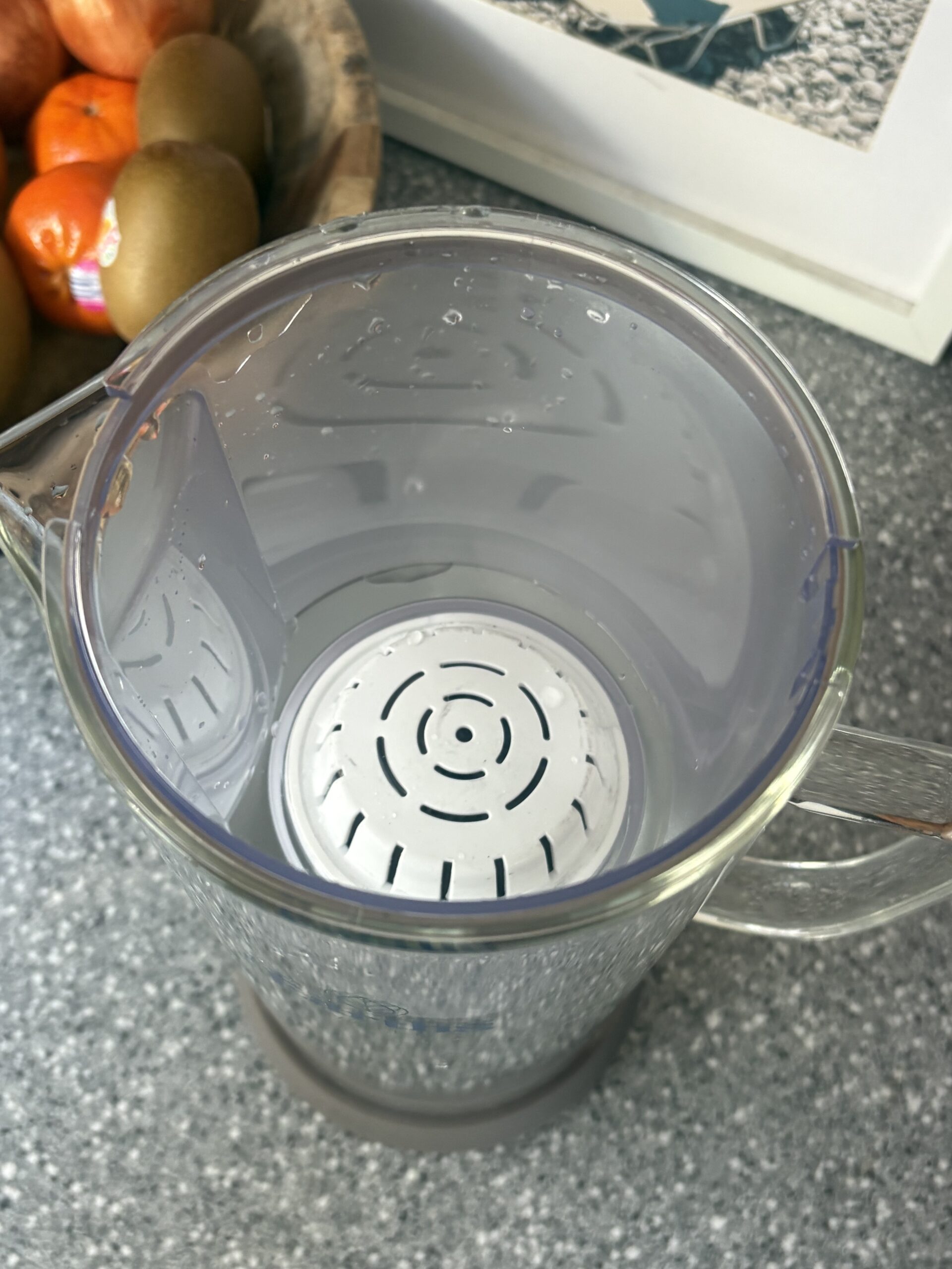 Earths Water COREtech filter cartridge top view showing outlet ports