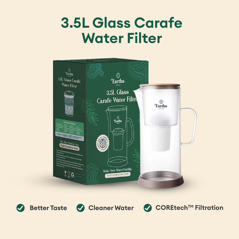 Earth’s Water 3.5L Glass Carafe Alkaline Water Filter Australia -- Clean and Native
