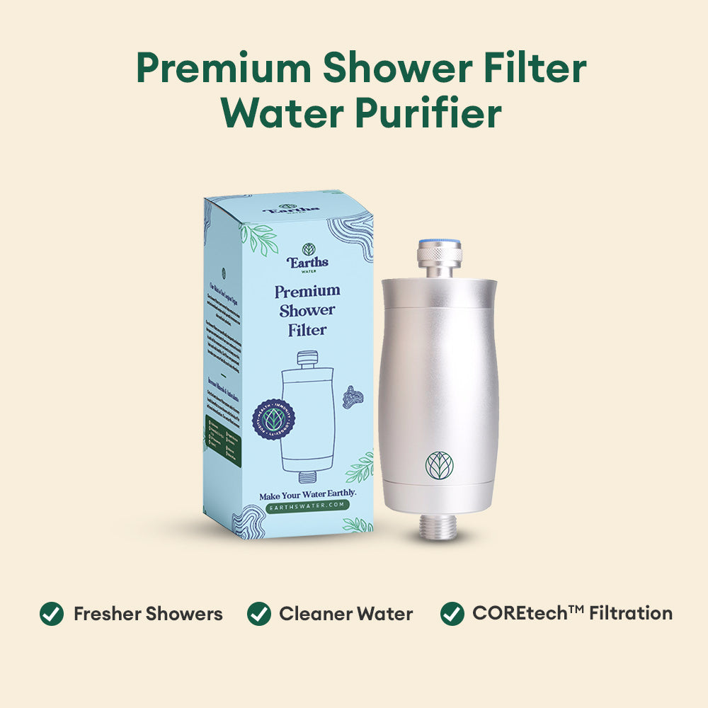 Earth's Water Premium Shower Filter Silver Australia -- Clean and Native