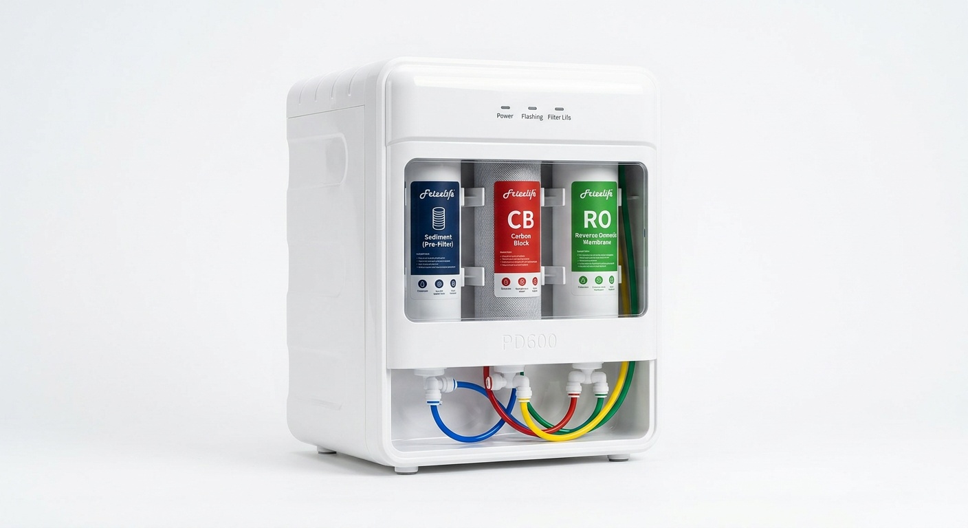 Frizzlife PD600 TAM3 under-sink reverse osmosis water filter system — tankless with alkaline remineralisation