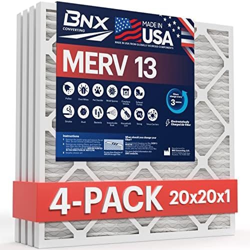 BNX TruFilter MERV 13 20x20x1 inch furnace filter 4-pack, a genuine MERV-13 filter available on Amazon AU for Corsi-Rosenthal builds