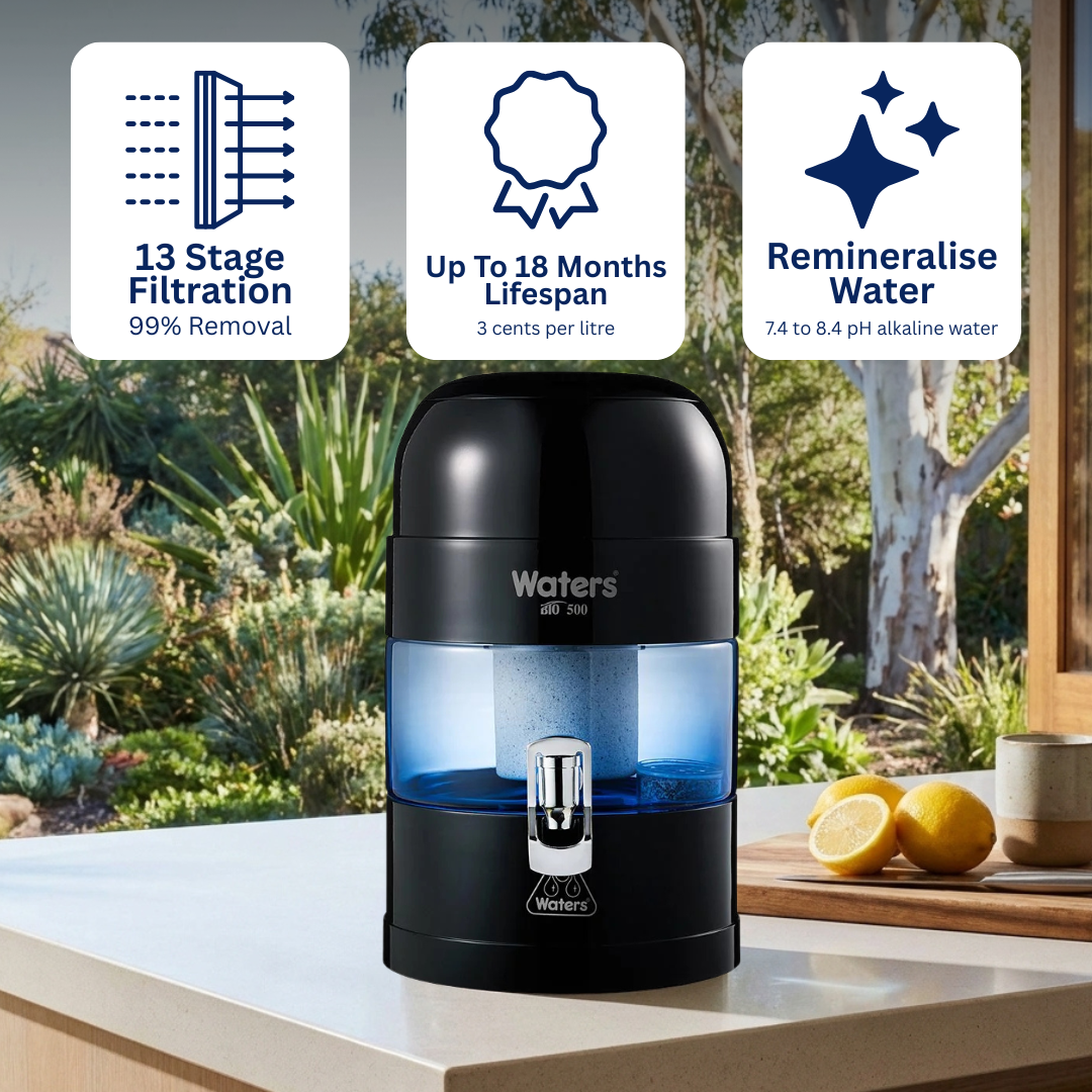 Benchtop alkaline water filter Australia -- gravity benchtop